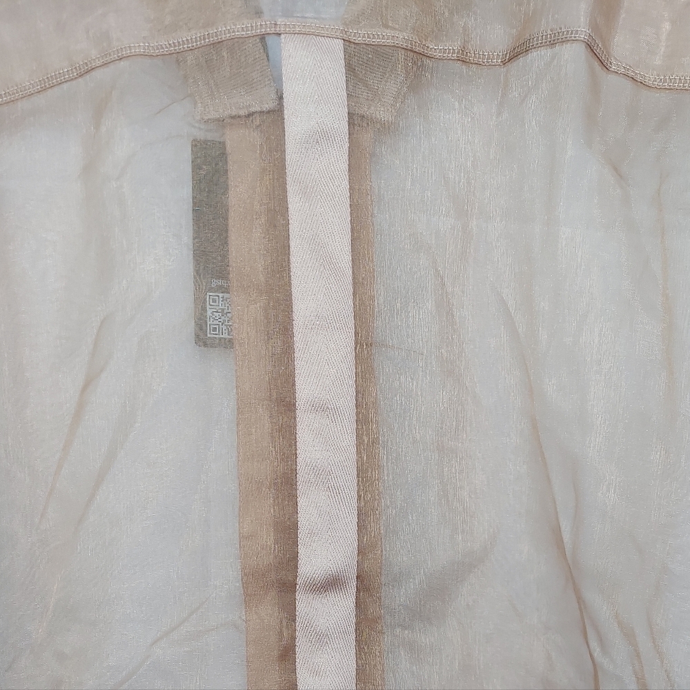 GSTQ Sheer Metallic Gold Jacket Womens Size 3X NWT Travel Vacation Office Preppy - Picture 14 of 16